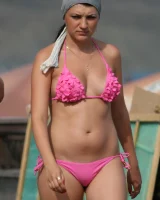 Candid real girls walking in exciting bikinis