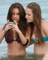 Candid real girls walking in exciting bikinis