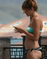 Candid real girls walking in exciting bikinis