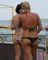 Candid real girls walking in exciting bikinis