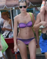 Candid real girls walking in exciting bikinis