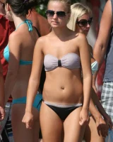 Candid real girls walking in exciting bikinis