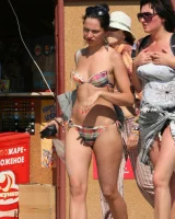 Candid hotties walking in bikinis