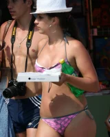 Candid hotties walking in bikinis