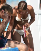 Candid hotties walking in bikinis