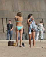 Candid hotties walking in bikinis