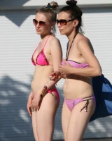 Bikini walking sexy candid girls