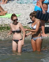 Bikini walking sexy candid girls