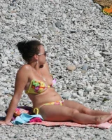 Bikini walking sexy candid girls