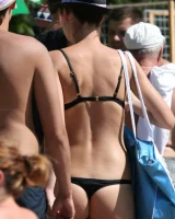 Bikini walking sexy candid girls