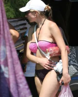 Bikini walking sexy candid girls