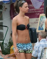 Candid shots of beautiful girls walking in bikini