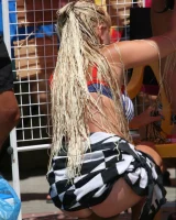 Candid shots of beautiful girls walking in bikini