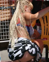 Candid shots of beautiful girls walking in bikini