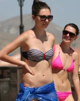 Candid shots of beautiful girls walking in bikini
