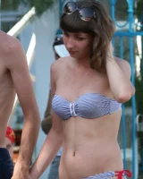 Candid shots of beautiful girls walking in bikini