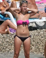 Candid shots of beautiful girls walking in bikini