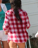 Beautiful hot young goddesses walking in bikini