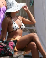 Beach dancing candid girls in sexy bikinis