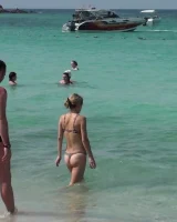 Candid girls in bikini on the beach