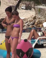 Candid girls in bikini on the beach