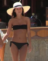 Real candid girls in bikinis walking on the streets