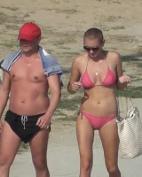 Wonderful candid girls caught in bikini on the beach