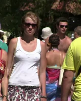 Candid girls with sexy bodies walking on the beach