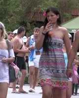 Candid girls with sexy bodies walking on the beach