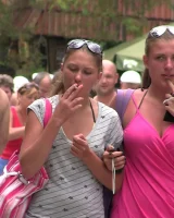 Candid girls with sexy bodies walking on the beach