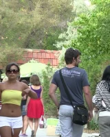 Candid girls with sexy bodies walking on the beach