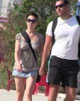 Candid girls with sexy bodies walking on the beach