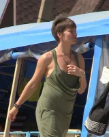 Candid girls with sexy bodies walking on the beach