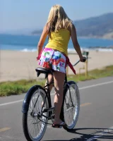 Cycling in skirt, walking in sexy bikini at the beach, dressing in the car