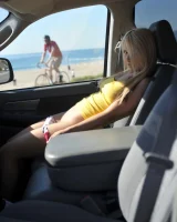 Cycling in skirt, walking in sexy bikini at the beach, dressing in the car