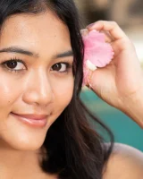 Asian chick with puffy nipples wearing sexy bikini