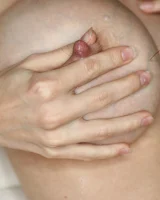 Young big boobs redhead with puffy nipples in sexy blue bikini