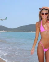 Beautiful sexy party girl in bikinis